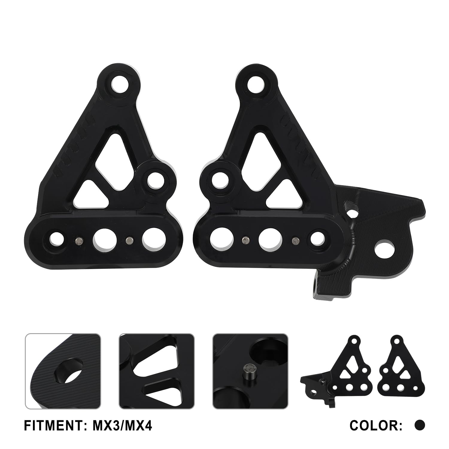 Staffe Pedane Moto Sinistra Destra in Alluminio per Talaria MX3 MX4 Nero | Supporto Pedaline Bilaterale, Struttura in Alluminio per Dirt Bike Elettrica, per Talaria Sting MX3 MX4 TL3000 TL4000
