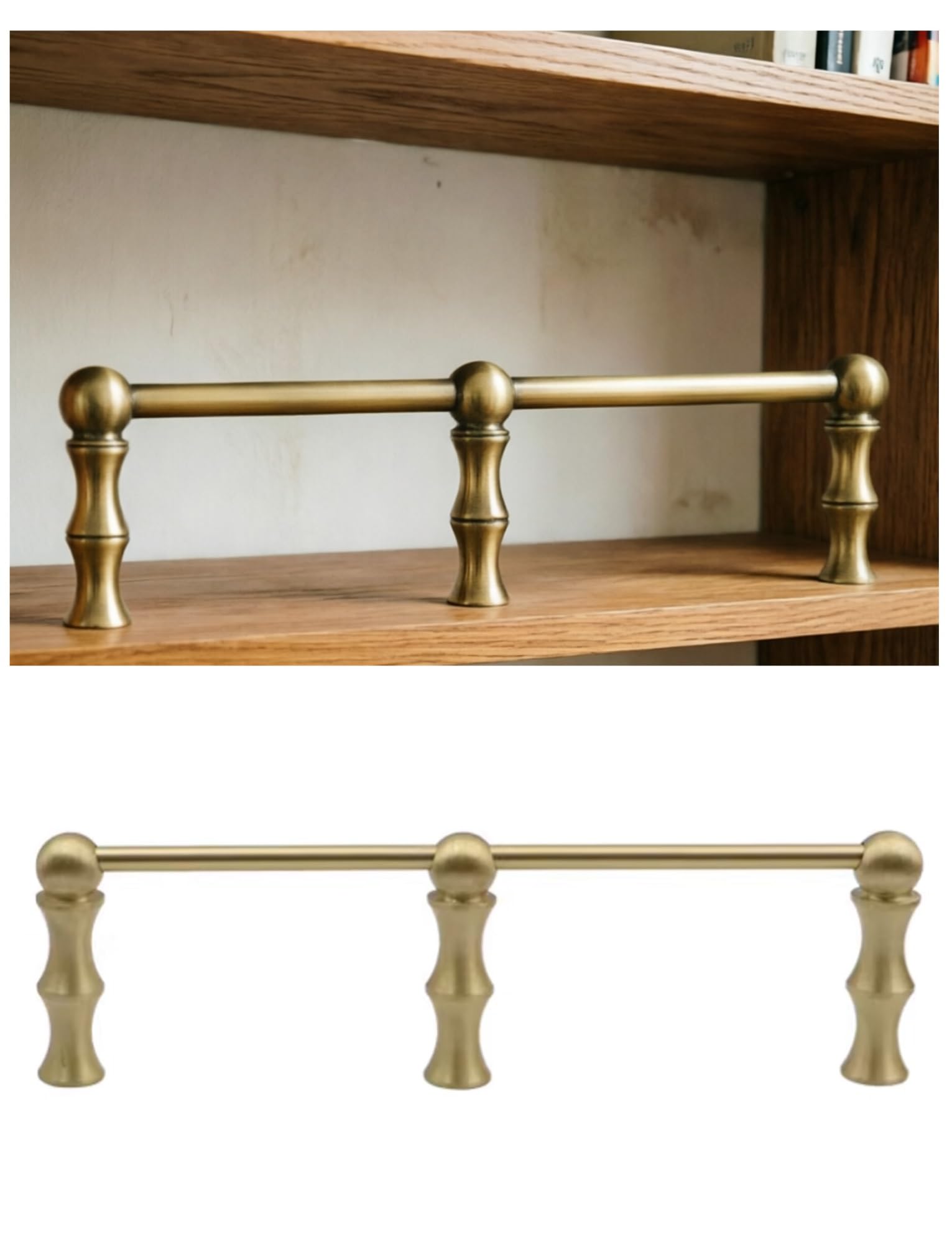 Moderno binario in ottone per mensole da 40,6 cm, in metallo, per armadi e bagno/cucina, regolabile da 20 a 96 cm, guida di sicurezza decorativa per mensole