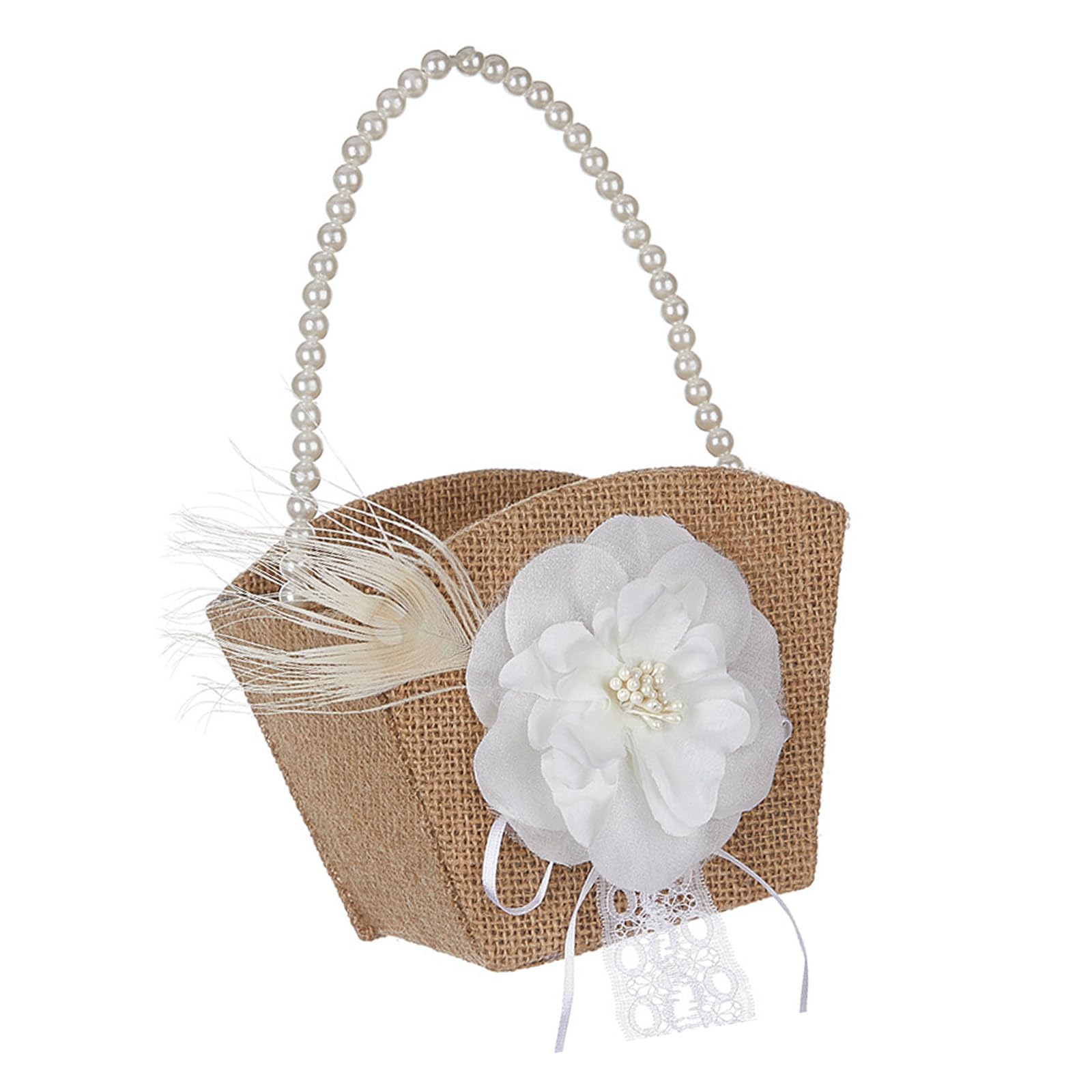Decorative Willows Basket Beautifully Crafted Flowers Girl Basket Shopping for Wedding Ceremonies and Event White Ribbon
