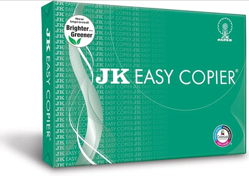 Image of J K Easy white Copier Paper - A4, 70 GSM, 500 Sheets /Ream, pack 5 Reams