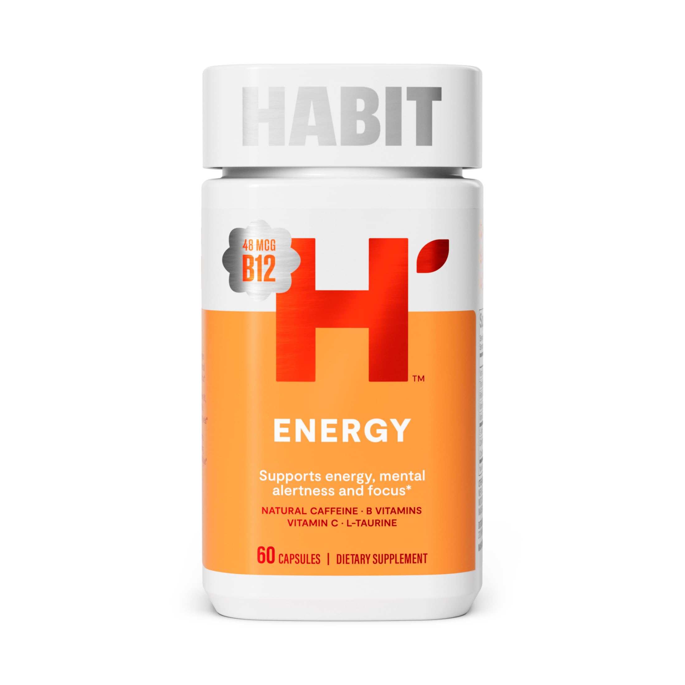 Habit Energy Supplement 2 Pack (120 Capsules) - New Look, Supports Energy, Mental Alertness and Focus, Natural Caffeine, Vitamins B & C, Green Tea Extract, Vegan, Non-GMO — Amazon image 10
