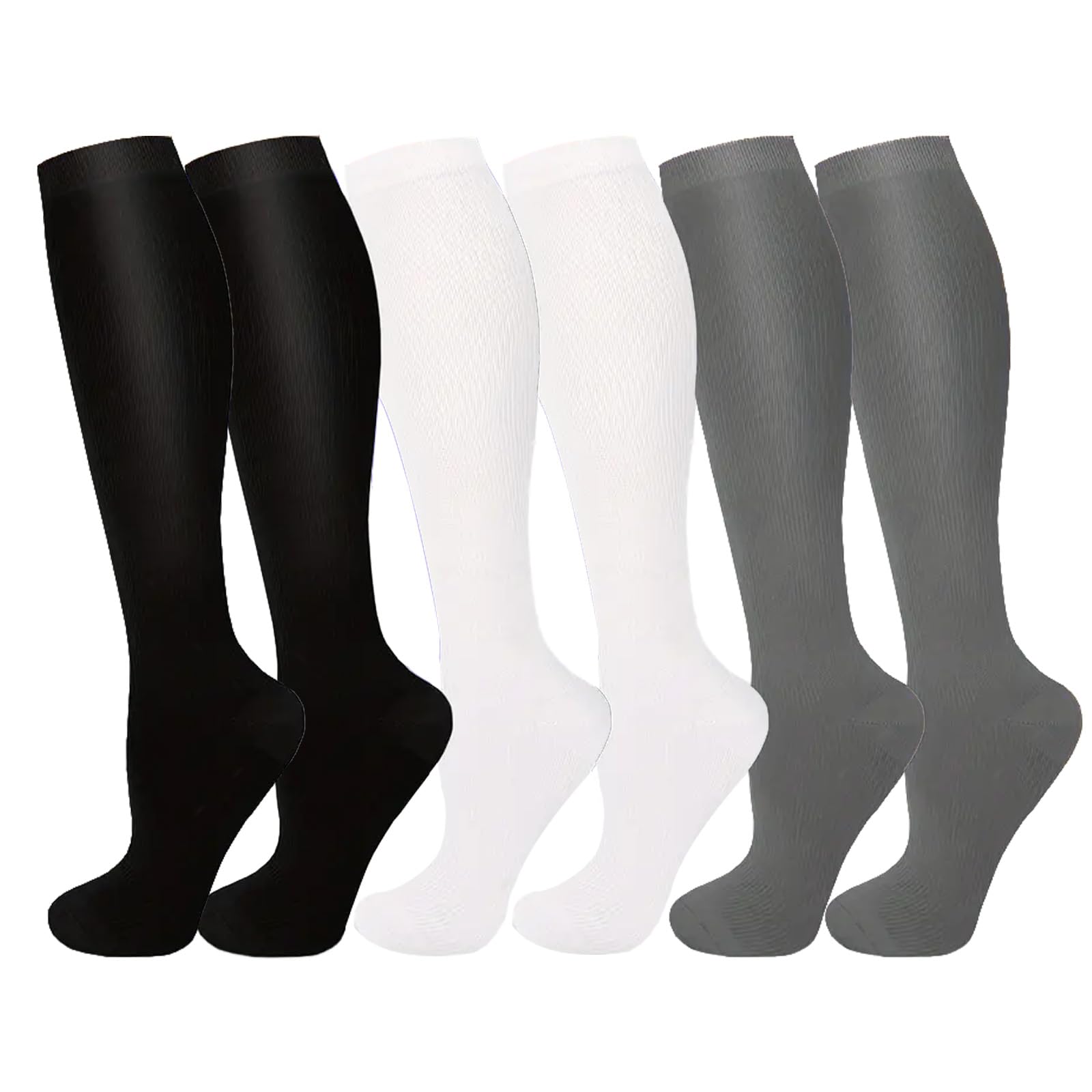 Genovega6 Pairs Socks for Women Men Beauty Socks (US, Alpha, X-Large, Regular, Regular, 2 Black+2 White+2 Gray)