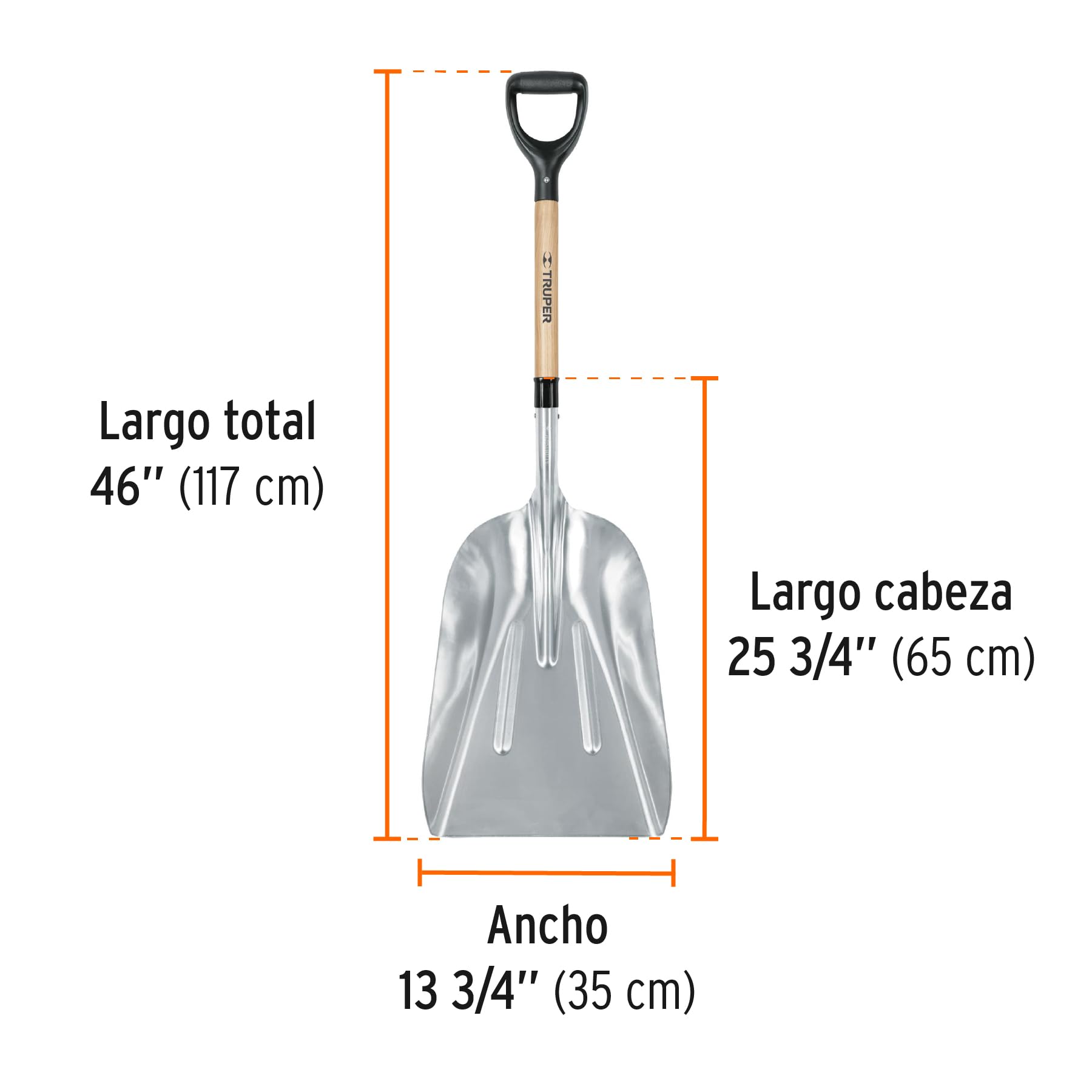 Truper Pala de Aluminio con puño de Anilla