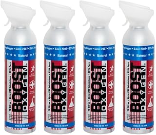 Boost Oxygen Large Natural Aroma Stars & Stripes 10 Liter Canister | Respiratory Support for Aerobic Recovery, Altitude, Performance and Health (4 Pack)