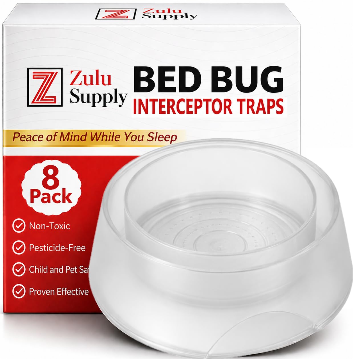 Z Zulu Supply Clear Bed Bug Interceptors 8 Pack