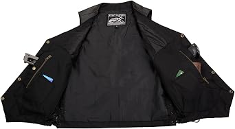 EVENT LEATHER Men's Leather Motorcycle Riding Biker Vests with Snap Closure