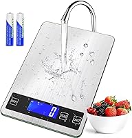 BACK KTCL Cooking Master 22lb Digital Kitchen Scale - 1g/0.1oz Precise Food Scale for Baking Cooking, Stainless Steel Tempered Glass Platform