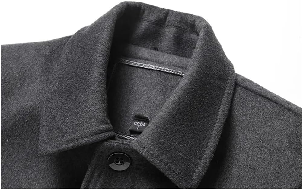 Haitpant Winter Duck Down Wool Trench Coat, Men Jackets, Thick Warm Overcoat