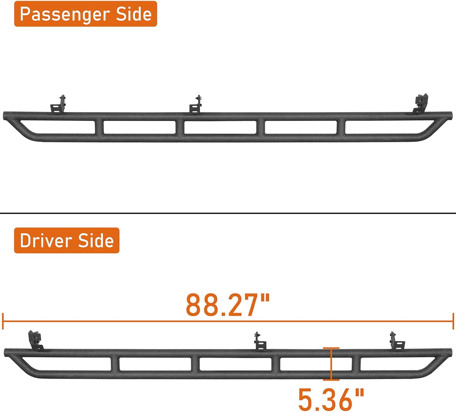 Hooke Road Tundra Rock Slider Rails Offroad Protection Running Boards for 2007-2021 Toyota Tundra CrewMax(4-Full Size Doors), Sliders Rocker Guard Nerf Bars, Heavy Duty Steel Tube