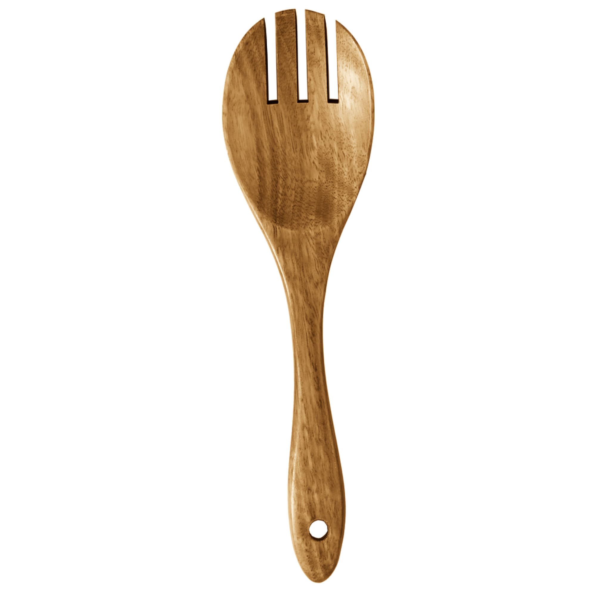 Riveira 1-Piece Light Teak Wooden Salad Fork - Salad Server Utensils - Wooden Salad Servers - Salad Tossing Utensils - Wooden Salad Forks