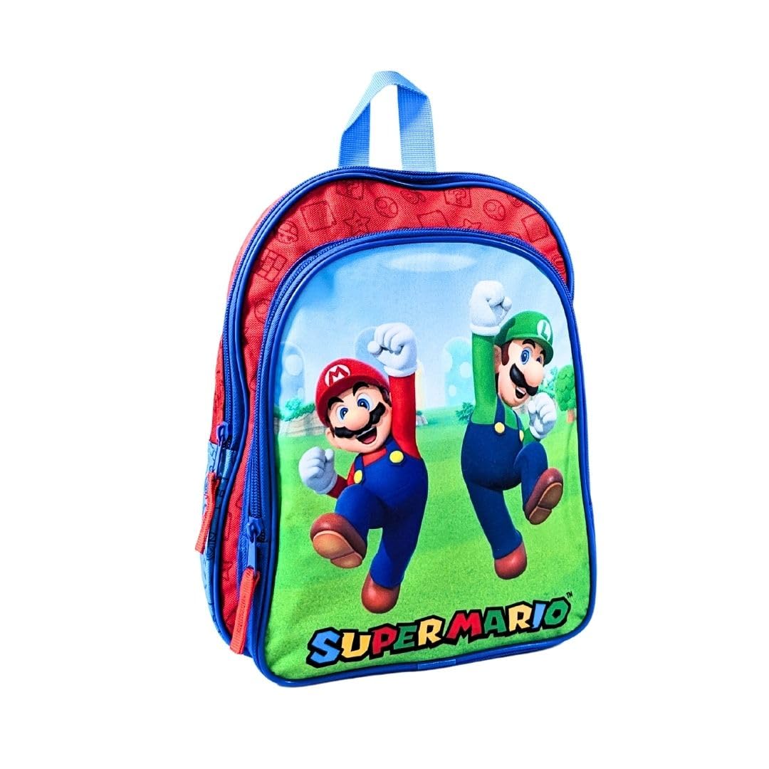 mybagstory Backpack for boys – Mario – Child – School – Kindergarten –  Daycare – Primary – School bag for boys – Size 30 cm – Adjustable straps –