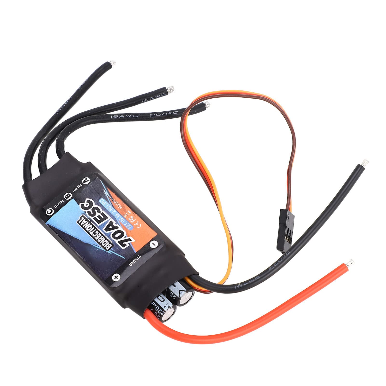UPALDHOU 70A Bidirectional Brushless ESC, 2‑6S Electric Speed Controller, Multi-ESC for RC Car Boat Underwater Propeller - Image 4