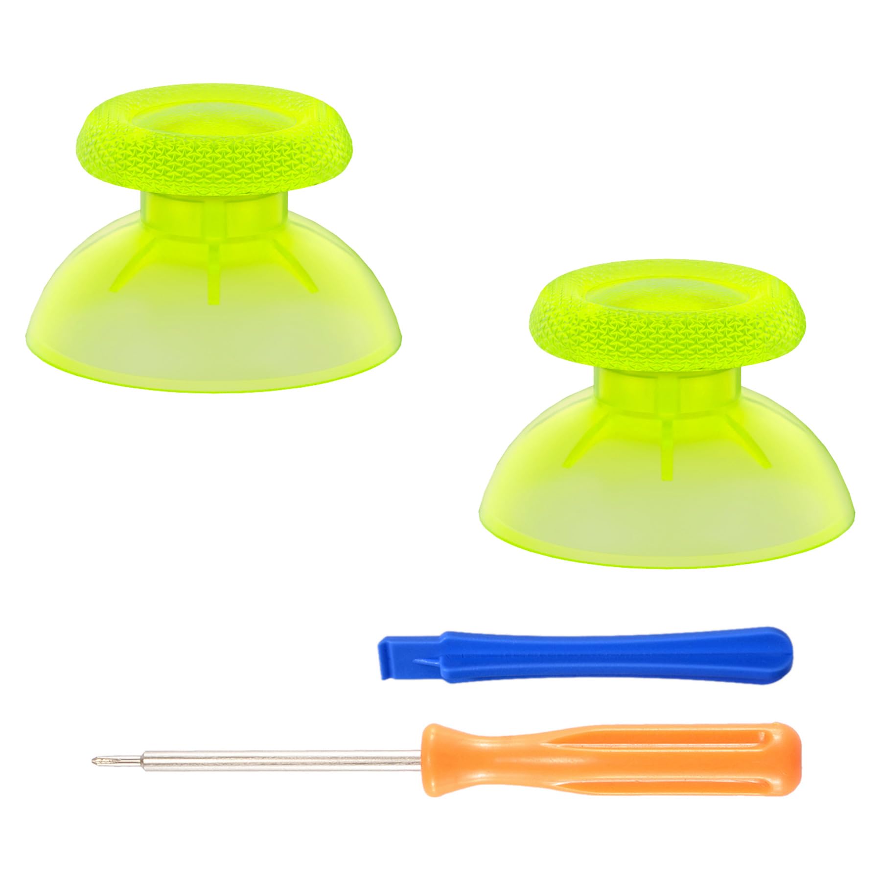 eXtremeRate Clear Lime Green Replacement Thumbsticks for P S 5 Controller, Custom Analog Stick Joystick Compatible with P S 5, for P S 4 All Model Controller - Controller NOT Included