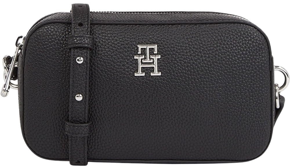 Tommy Hilfiger Women’s Small Emblem Crossbody Camera Bag, Black (Black), One Size