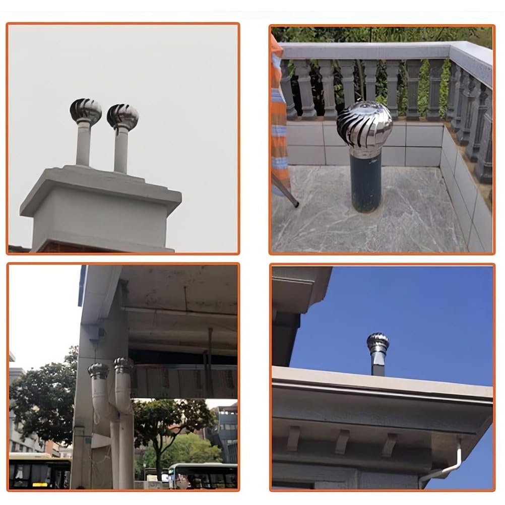 Sombrerete Giratorio para Chimenea, Protector de Acero Inoxidable contra pájaros, Tapa giratoria Anti-Tiro descendente, sombrerete Multiusos para chimeneas y conductos de