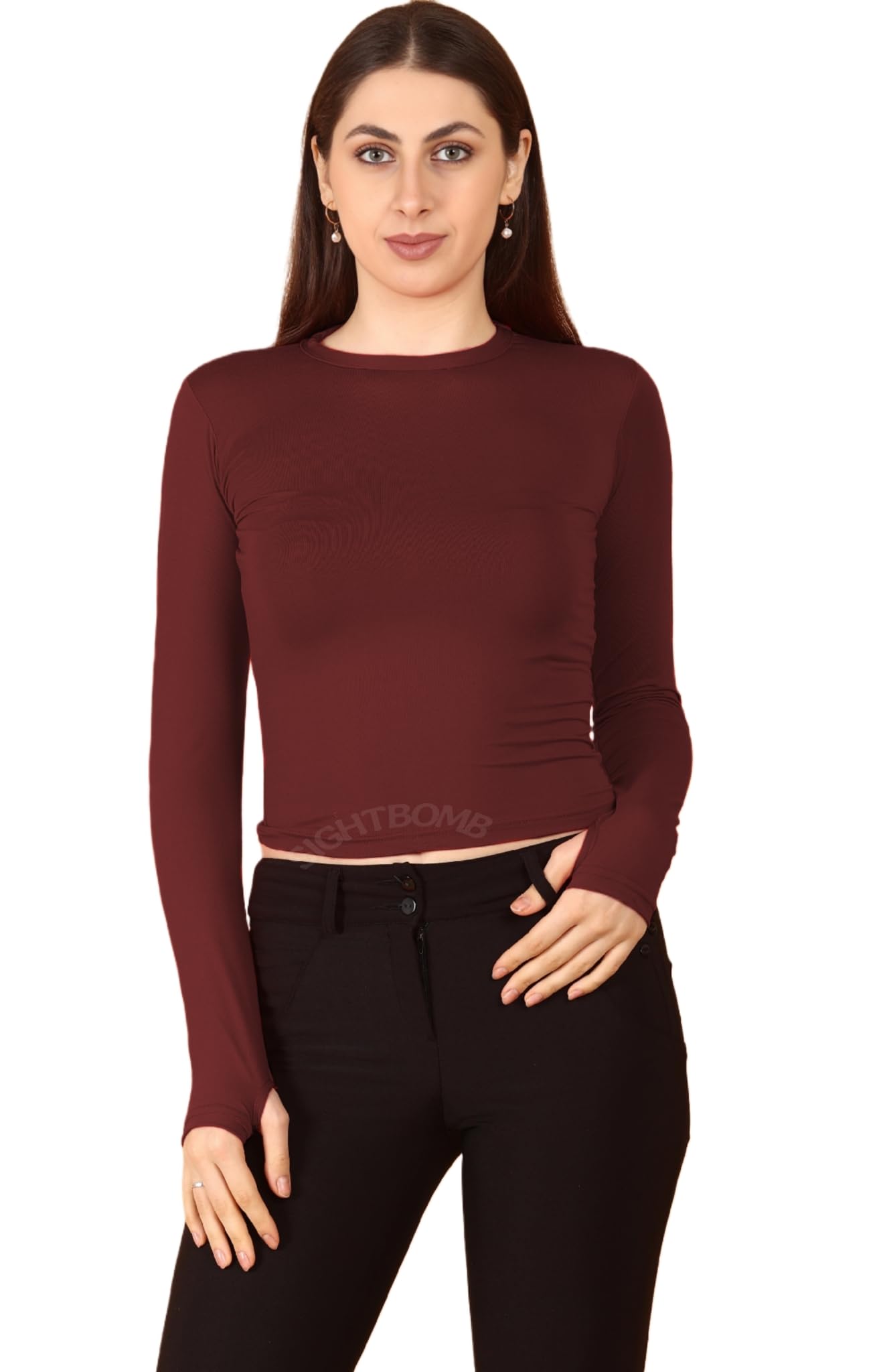 Cuddle TEE Ultra Soft Crew Neck Thumb Hole SNUG Cuddly FIT SOFTLINE Active SKIMS TOP for Women-image-24