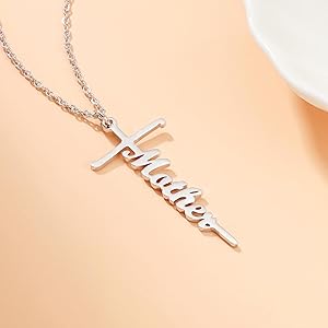 Lcherry Faith Cross Pendant Necklace for Women Religious Christian Jewelry Mother's Day Gifts for Women