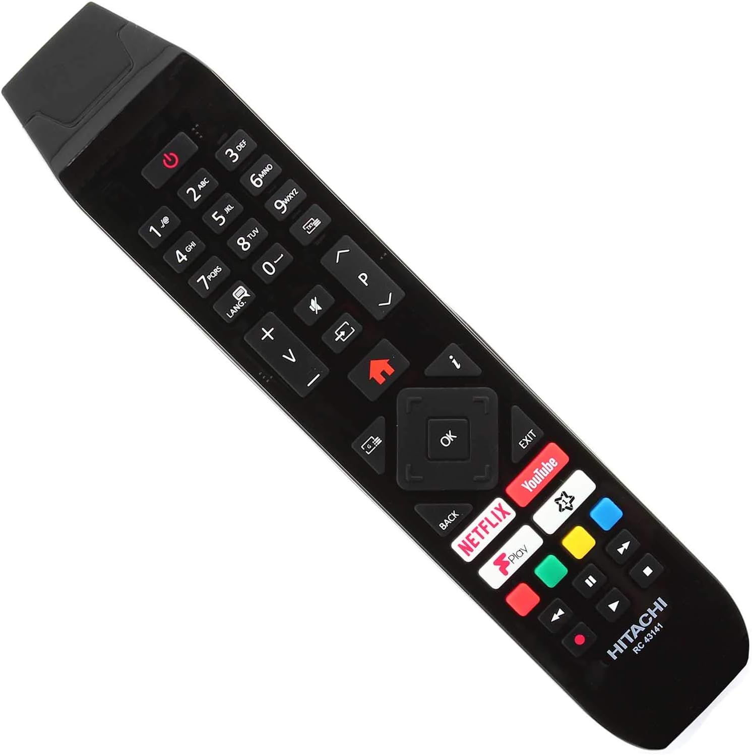 121AV - Replacement Remote Control for Hitachi RC43141 30100945 2018 2019 Smart LED TVs