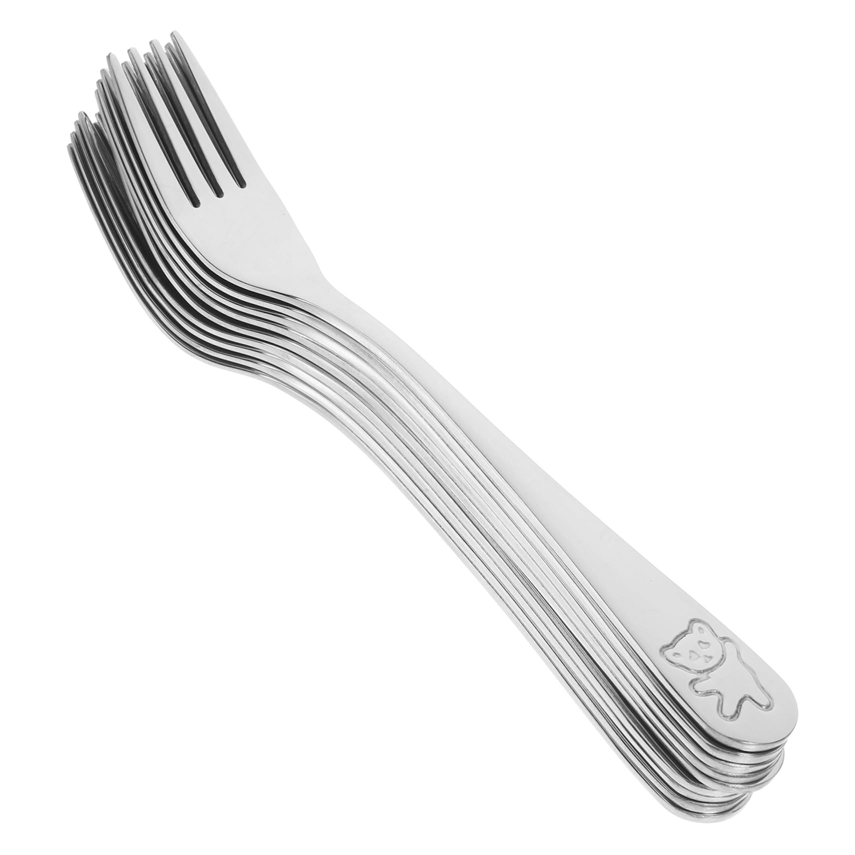 ERINGOGO Sturdy Stainless Steel Children's Forks 9pcs Long Handle Forks for Desserts Salads and Parties