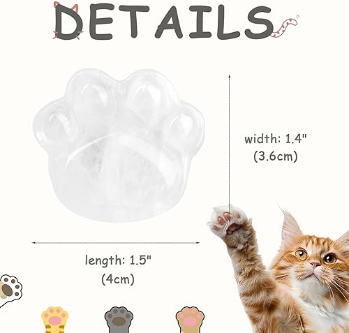 Miniatura 2 de YATOJUZI Piedras de cuarzo transparente para la ansiedad, cristales naturales y piedras curativas, piedra de preocupación de pata de gato, artículos