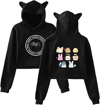 Xkpopfans SKZOO Hoodie Felix Jisung Woojin Bangchan Crop Top SKZ Sweater Jacket for Women