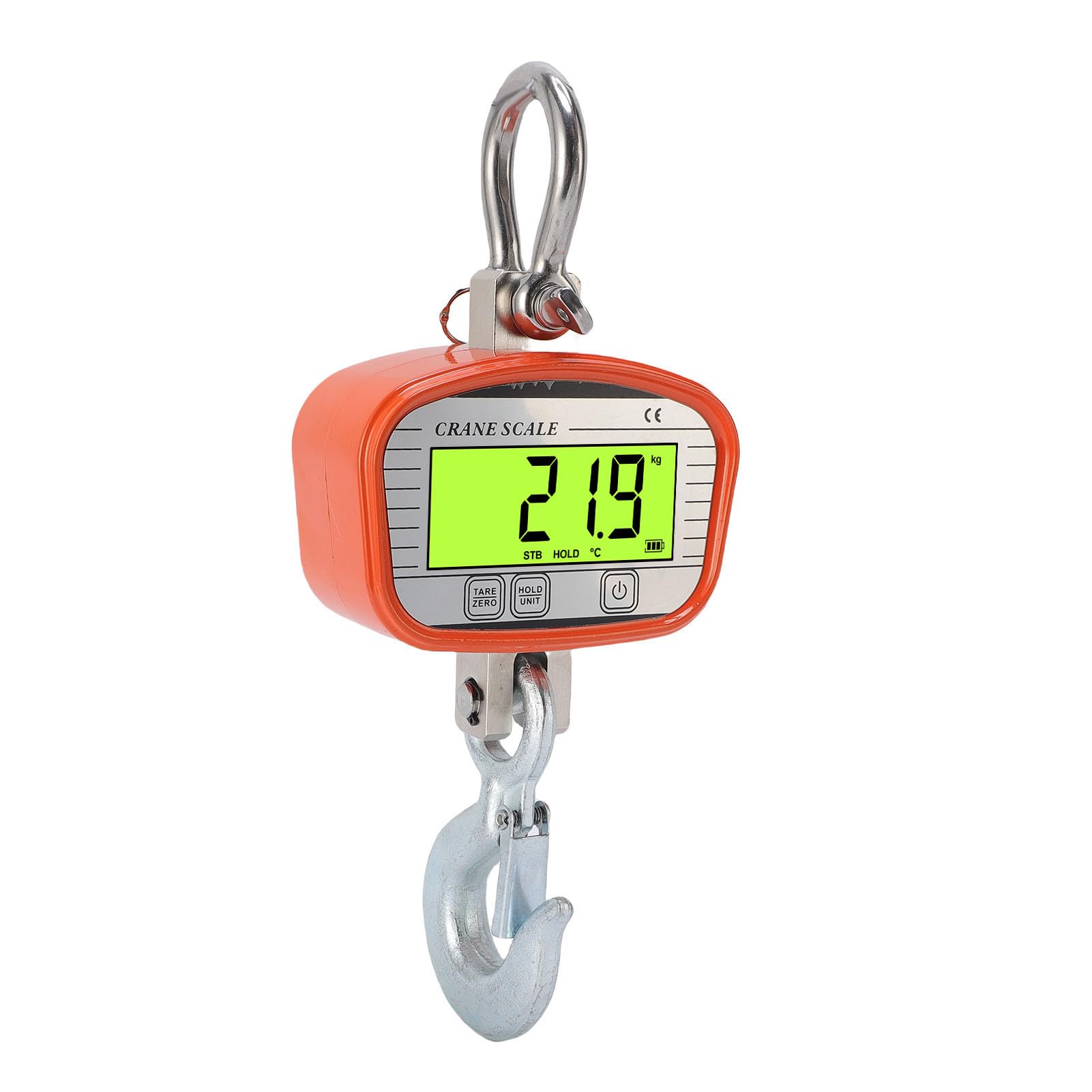 Naroote Báscula de Grúa Digital LCD Retroiluminada Báscula Colgante de Alta Precisión con Control Remoto Función de Temperatura y Humedad para Construcción de Pesca Industrial (1500KG)