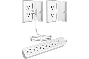 Outlet Cover Extension Cord with 5 AC Outlets, Power Strip to Conceal...