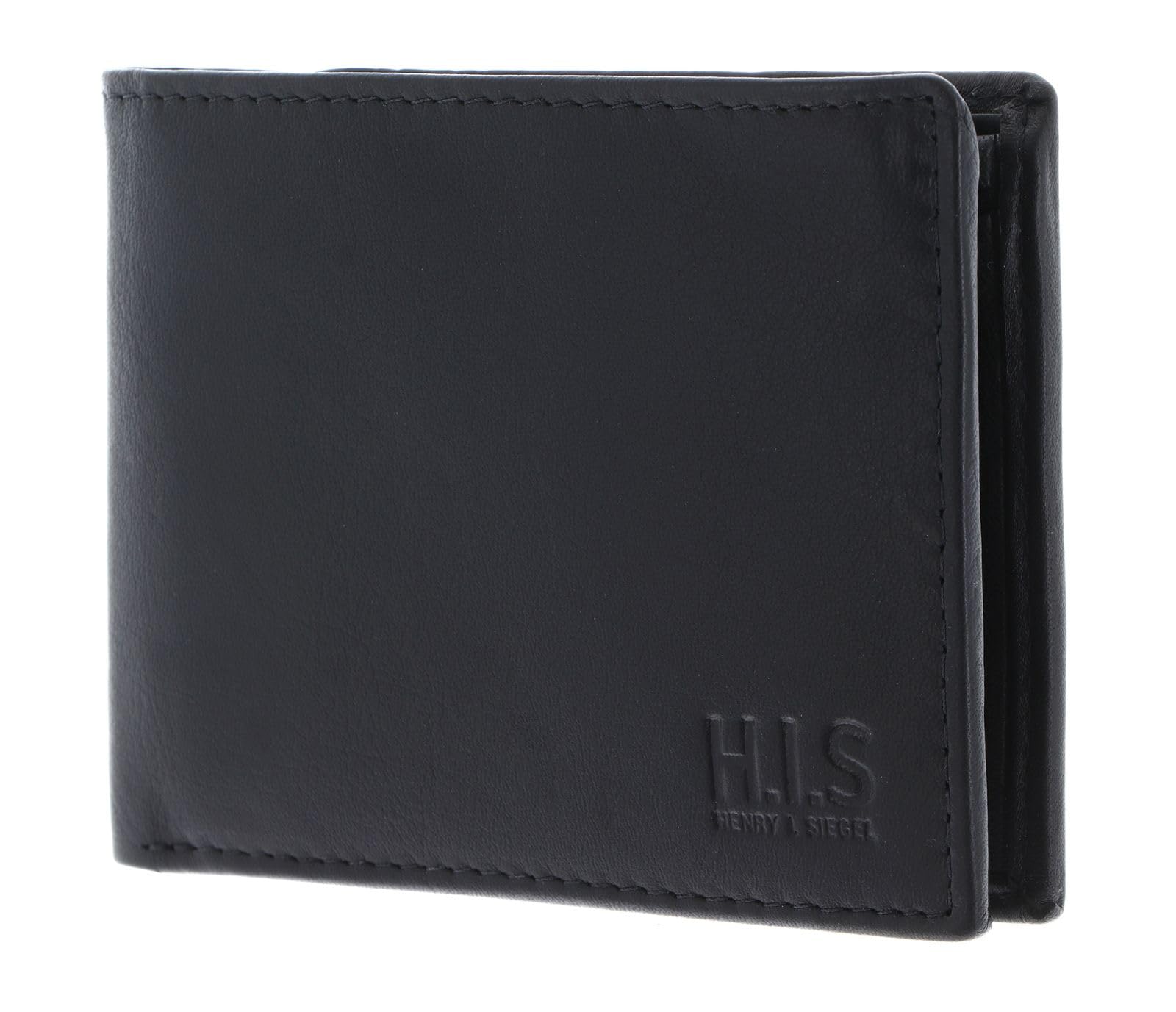H.I.S Leder Geldbörse Wallet Black schwarz