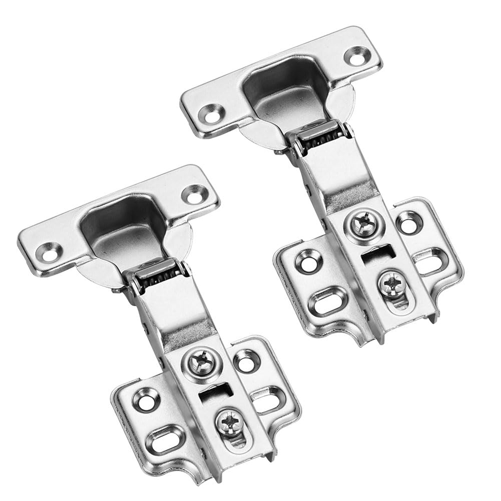 View 1 of 10 Pcs Soft Close Cabinet Hinges, Full Overlay Stainless Steel Hydraulic Concealed Hinges, Adjustable Silent Cupboard Hinges with Screws for Kitchen Bathroom Wardrobe Doors(Straight Bend/Full Cover)