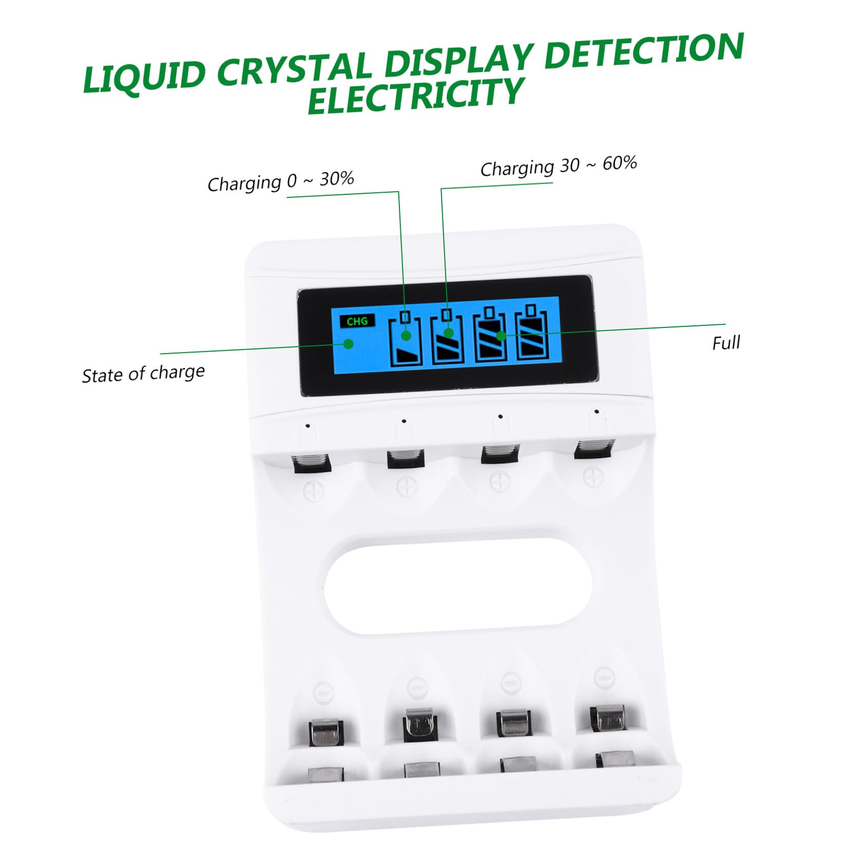 Uonlytech 2piezas Cargador USB De Baterías Recargables Pantalla LCD De Slots Control De Voltaje y Temperatura para Carga Segura
