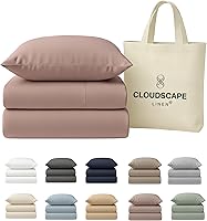 Vista 17 de Cloud Scape Linen - Juego de sábanas de 100% algodón egipcio, tamaño individual, juego de ropa de cama de lujo de 3 piezas, 400 hilos, calidad
