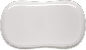 Carlisle FoodService Products Stadia Resuable Plastic Platter for Home and Restaurant, Melamine, 13 x 7 Inches, Greige