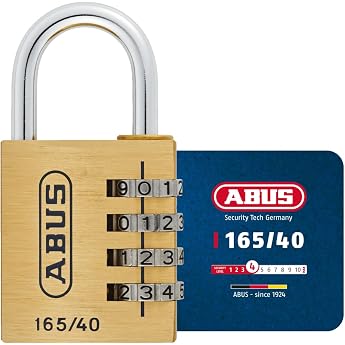 ABUS 165-40 4/40 Combination Lock, Brass Lock with Individually Adjustable Combination, Suitcase Lock / Locker Lock - ABUS Se