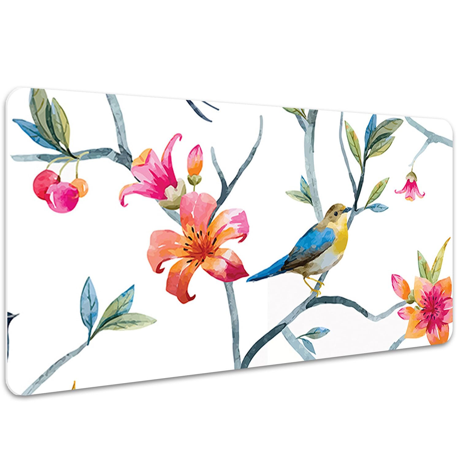 Sottomano da Scrivania 100x50 cm Protezione e Decorazione in Vinile PVC Antiscivolo Impermeabile Facile da Pulire Superficie Protettiva per Ufficio e Casa - Fiori