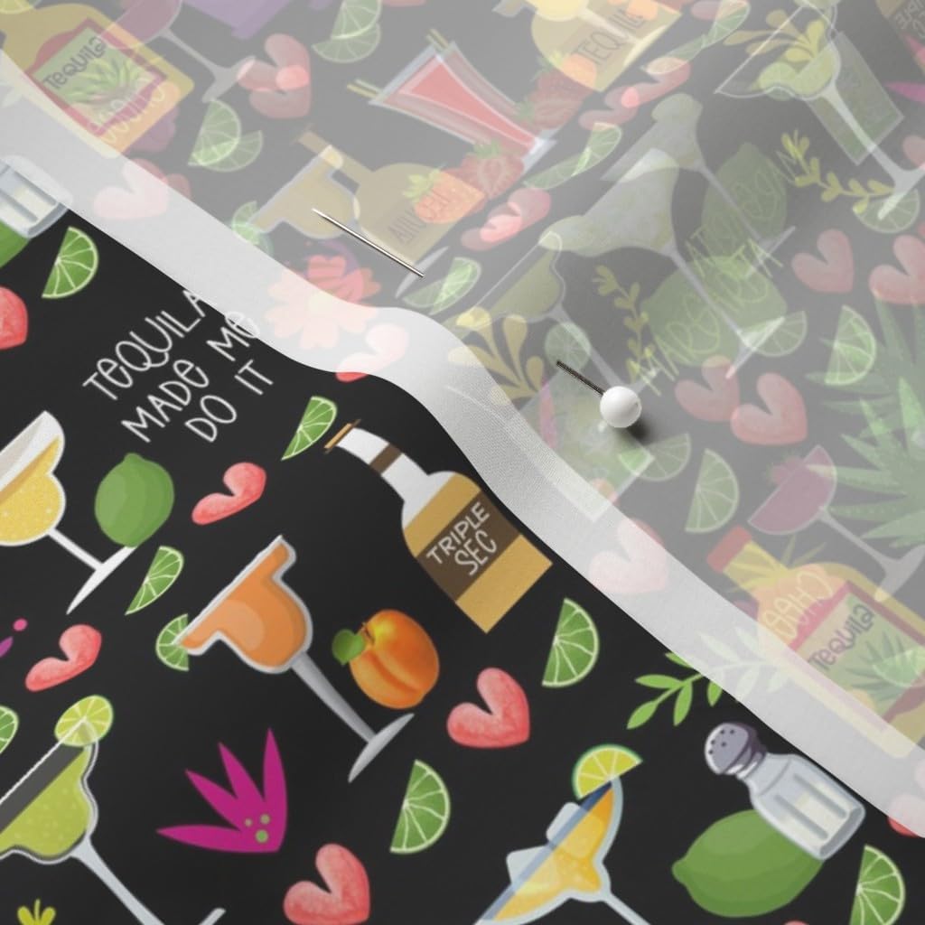 Spoonflower Fabric - Lime Fun Margarita Cinco De Mayo Chili Pepper Tequila Printed on Chiffon Fabric by The Yard - Sewing Fashion Apparel Dresses Home Decor