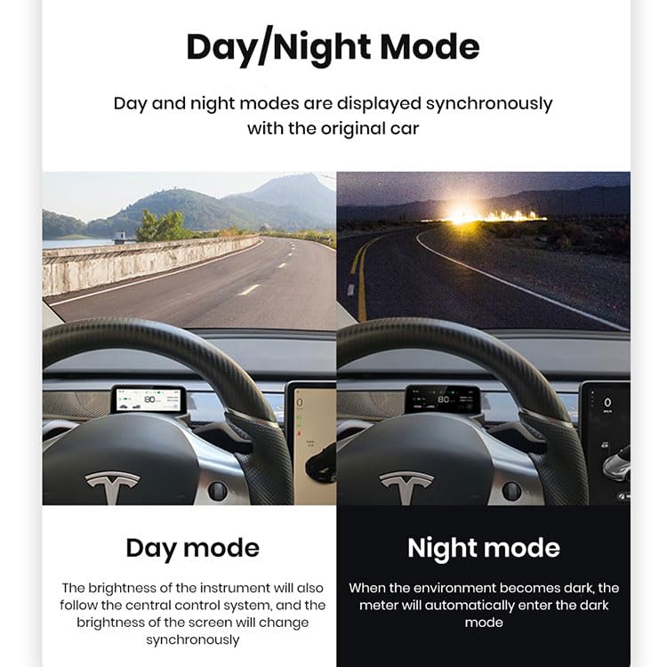 para Tesla Modelo Y/3 Tesla Head Up Display Digital Virtual Cockpit Ultra Mini Pantalla de visualización de diseño Integrado HUD Velocímetro Smart Instrument Cluster Odómetro (AMD CPU)