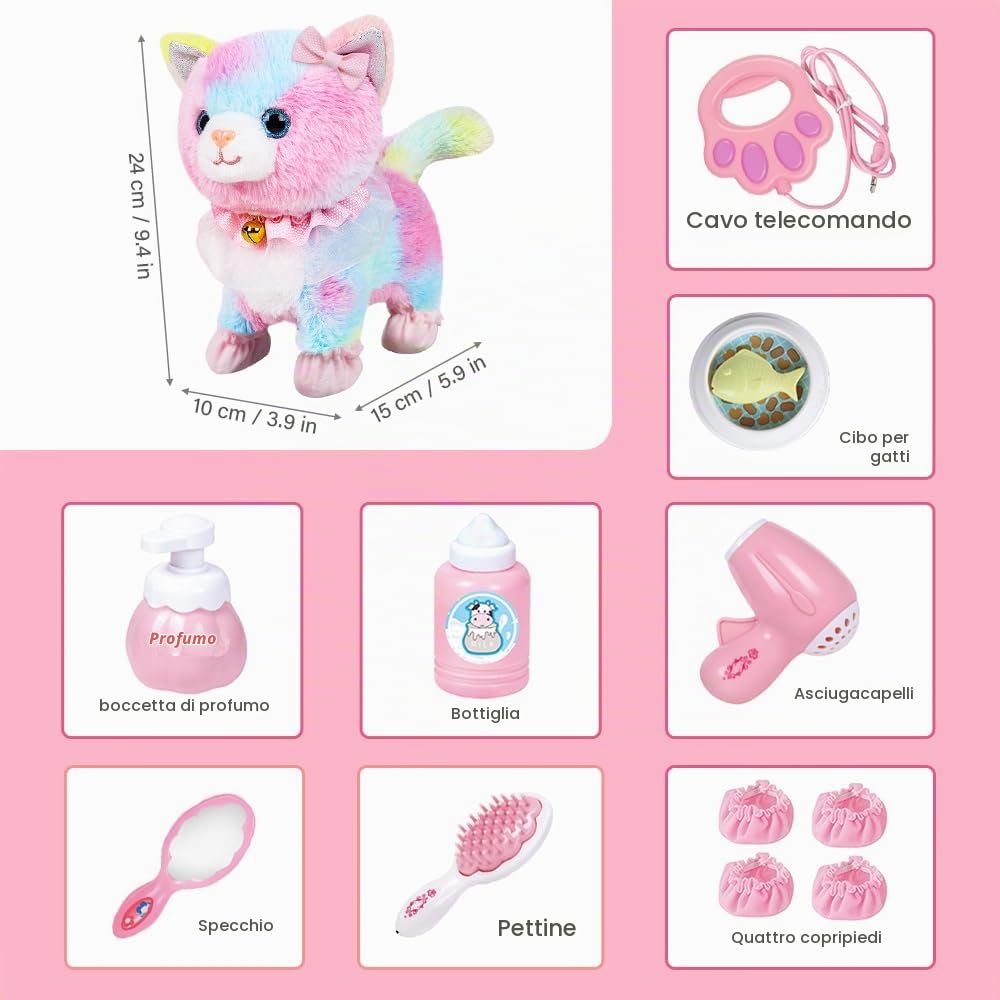 Peluche Interattivo Cane, Elettronico Cane Giocattolo, Peluche Interattivi Animali Domestici per Ragazze di 3 Ann/ragazzo (Colore)