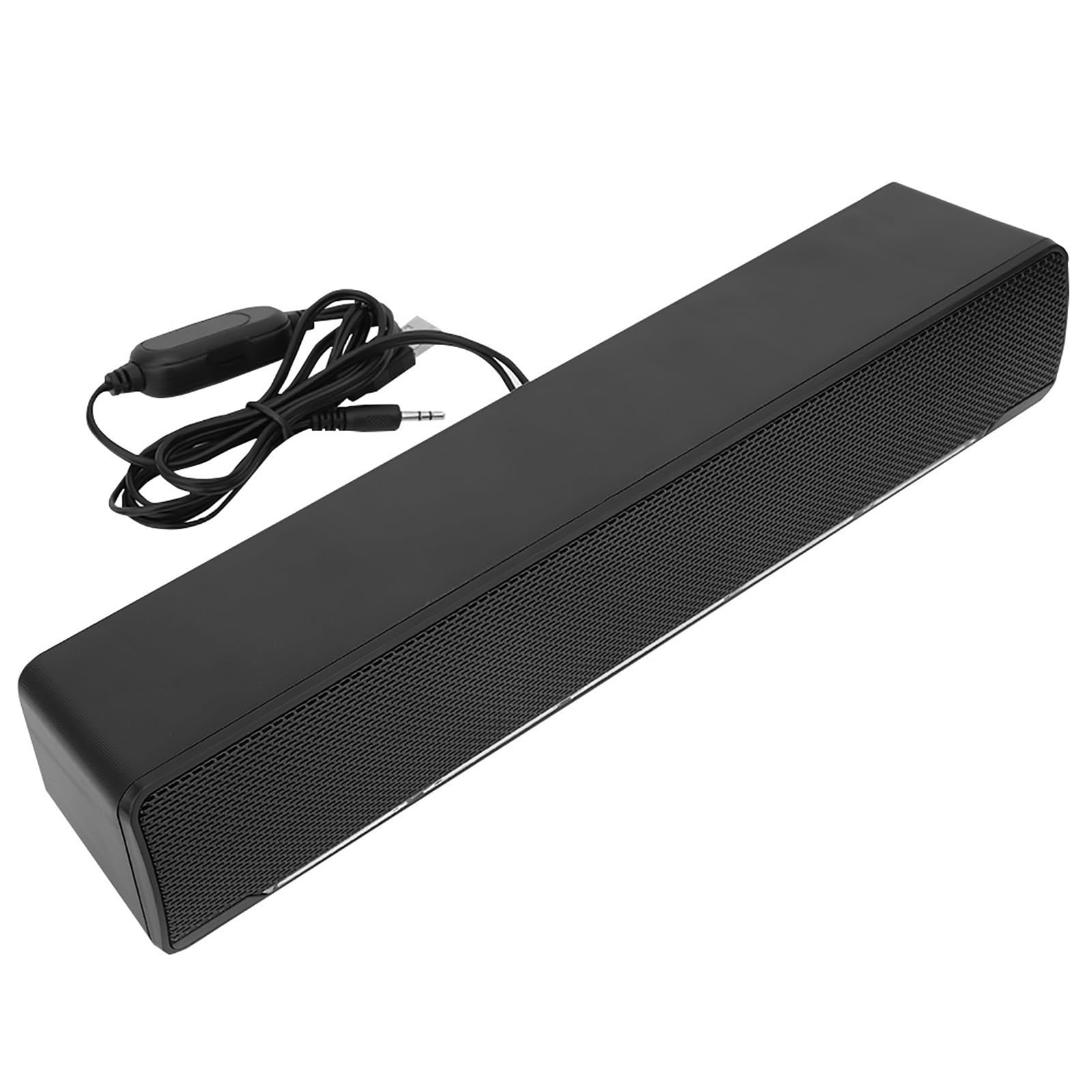 Barre de son, barre de son filaire USB, lecteur de musique avec contour de basses, mini haut-parleurs stéréo alimentés par USB avec entrée de 3,5 mm pour PC, tablettes, ordinateur portable,