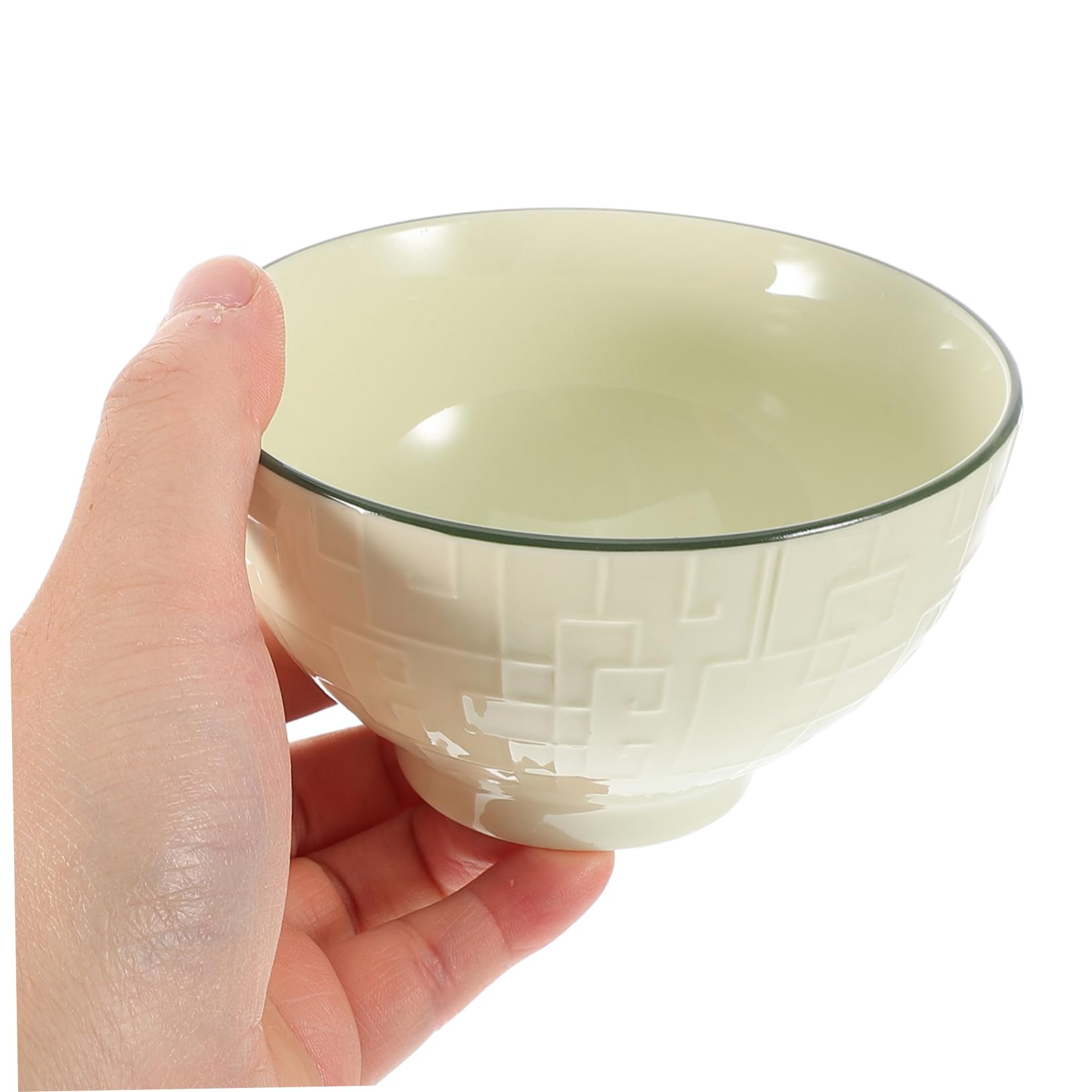 Tazón de Sopa de Cerámica Verde, Juego de 3 Piezas para Cocina