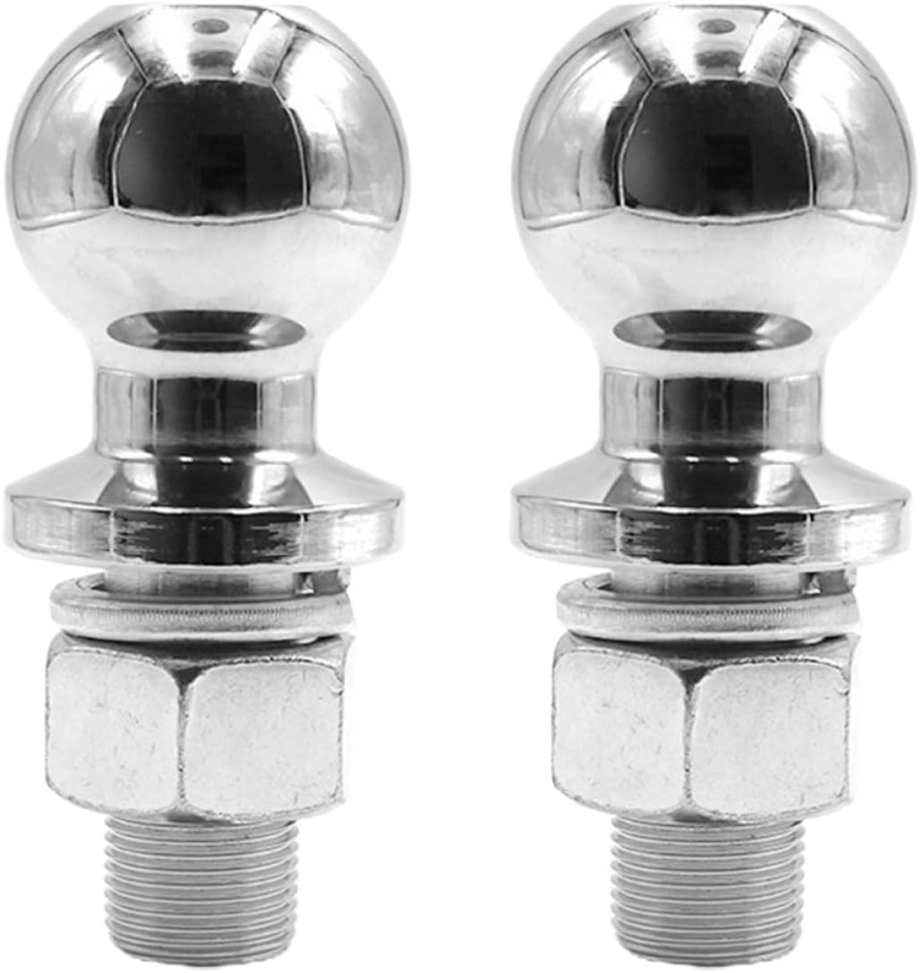 balacoo 2pcs Trailer Hitch Ball M22 7/8 Inch Steel Tow Ball for Trailer Accessories with 3.5t Capacity Quick Installation Silver Finish