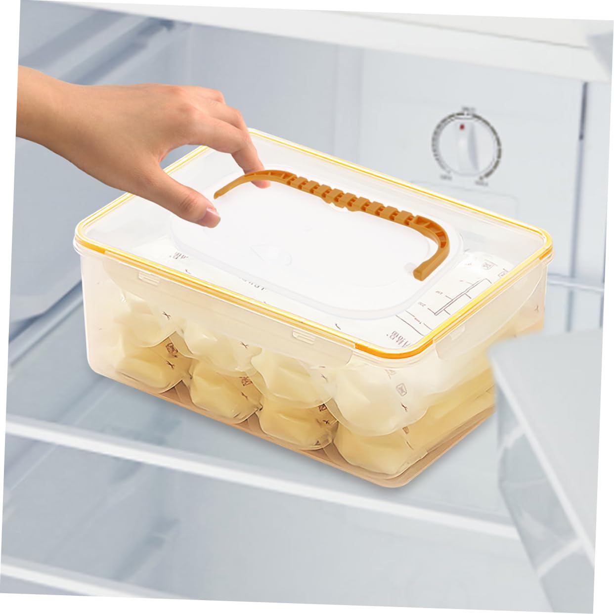 DECHOUS 2stücke Stillzubehör mit Deckel Transparente Gefrierboxen für Muttermilchbeutel Kühlschrank-organizer für Flaschen Joghurtbeutel und Vorratsdosen