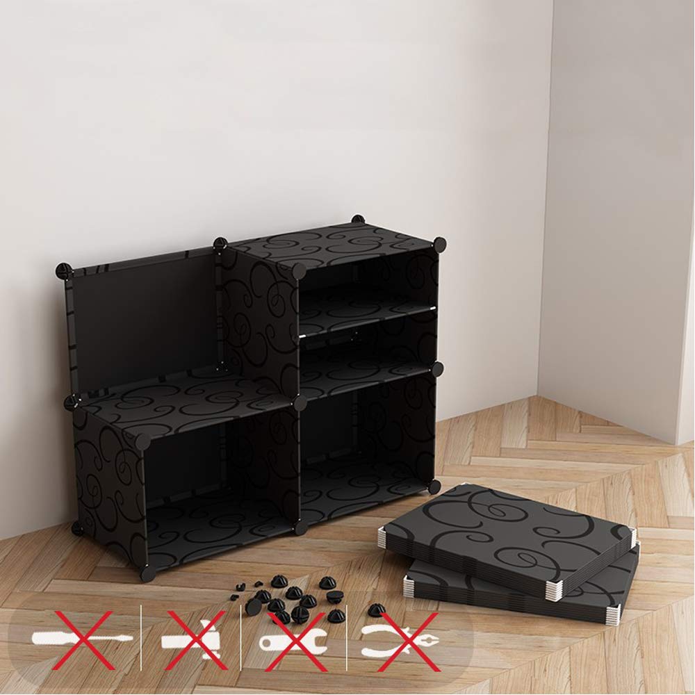 Eulenke Armario de Cubos de plástico: Sistema de 16 Cubos de plástico Resistente, 2 Barras para Ropa, 8 Puertas y vestidor. Capacidad de 10 kg por Cubo. Montaje fácil, Accesorios incluidos.