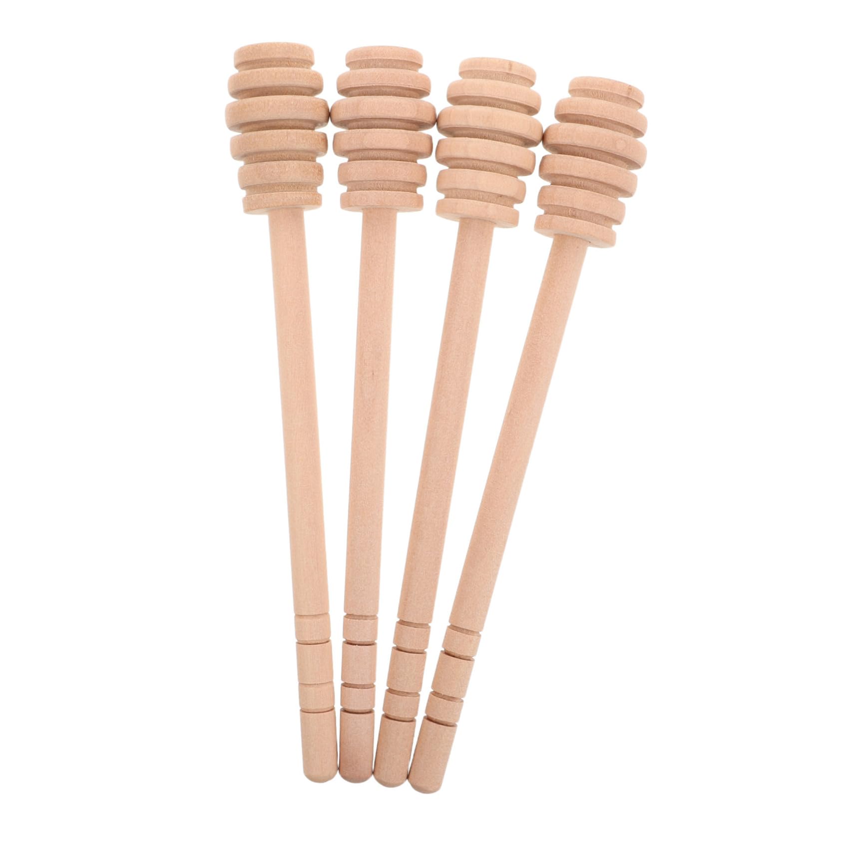 ABOOFAN 4Pcs Wooden Honey Stirring Sticks Long Handle Honey Dipper for Honey Syrup and Jam Space Saving Storage for Kitchen Use
