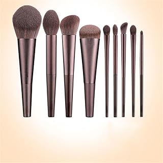 9pcs Brushed Aluminum Tube Makeup Brush Set F...