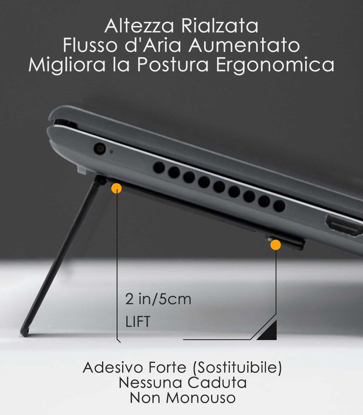 Aulumu G07 Supporto PC Portatile a Scomparsa | Raffreddamento Super Supporto Laptop | Rialzo Ergonomico per Laptop Stand da Scrivania per MacBook, Tutti i Laptop, Tablet, 8-20'', Nero