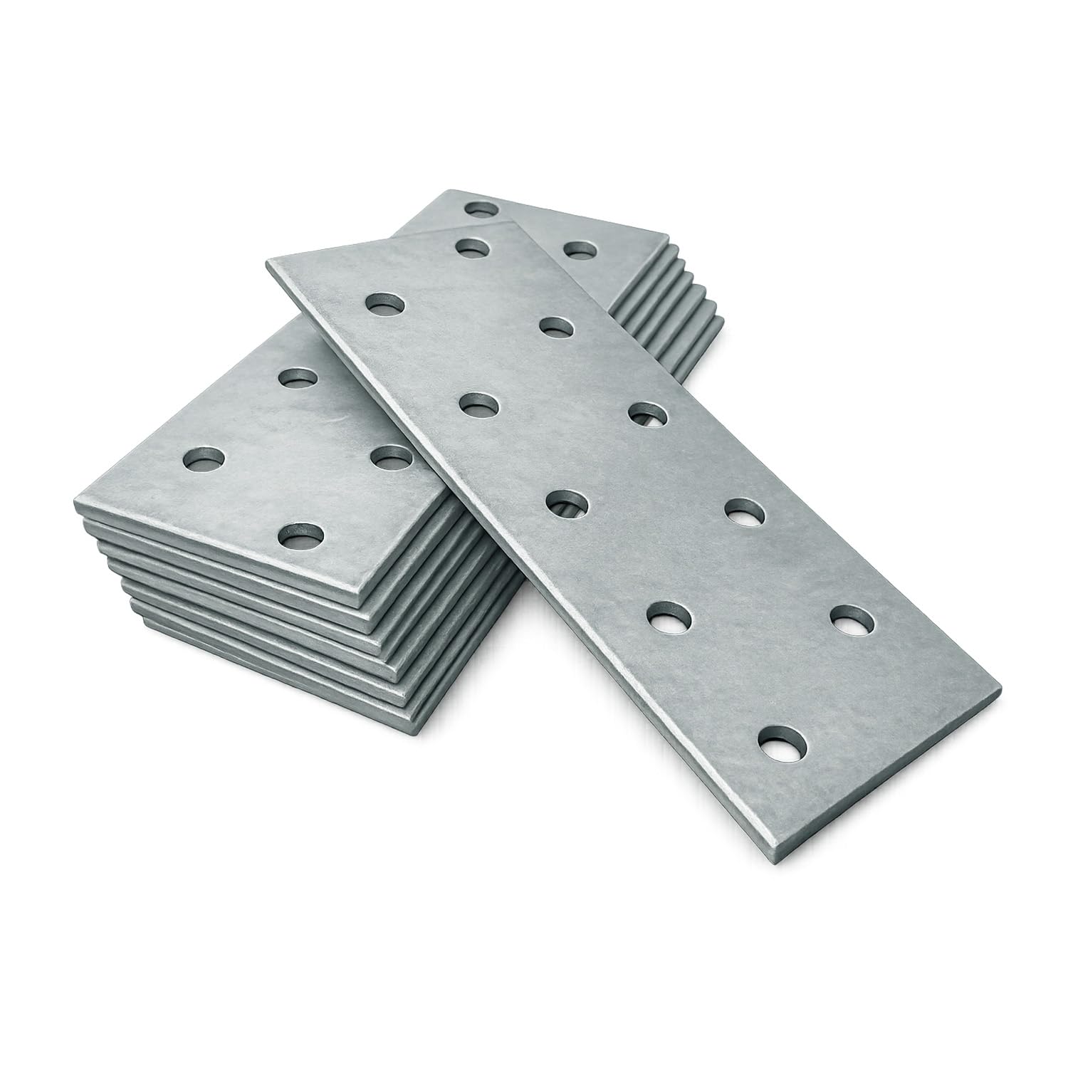 10 x Flat Joining Plates (100 x 40 x 2) Connecting Perforated Metal Brace Bracket Timber Wood Fixing Galvanised Steel Repair Connector