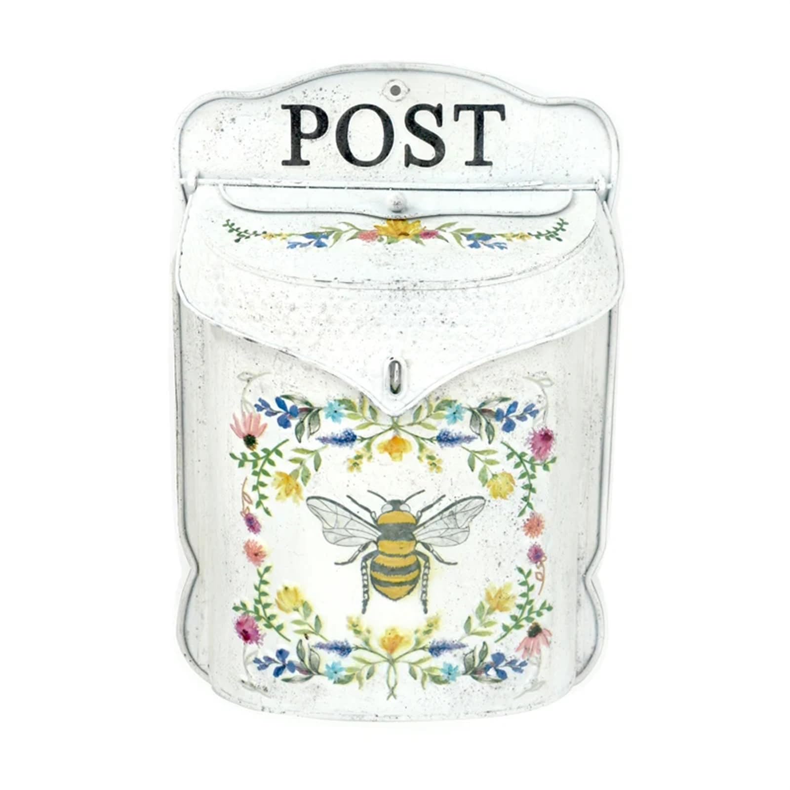 FGJsfhrDTU Letter Box, Farmhouse Post Decoration Crafts Santa Mailbox Post(Blue)(White)