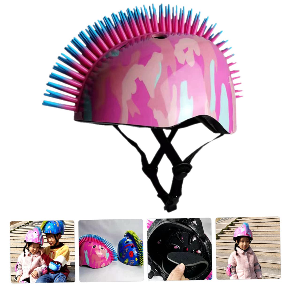 Mikinona Casco de Bicicleta para Casco de Protección Infantil y Cómodo Equipamiento de Seguridad para Ciclismo y Patinaje Unisex Color Rosa