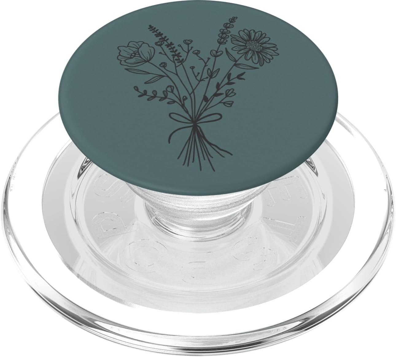Pine Green Wildflower Floral Flower Design PopSockets MagSafe PopGrip for iPhone