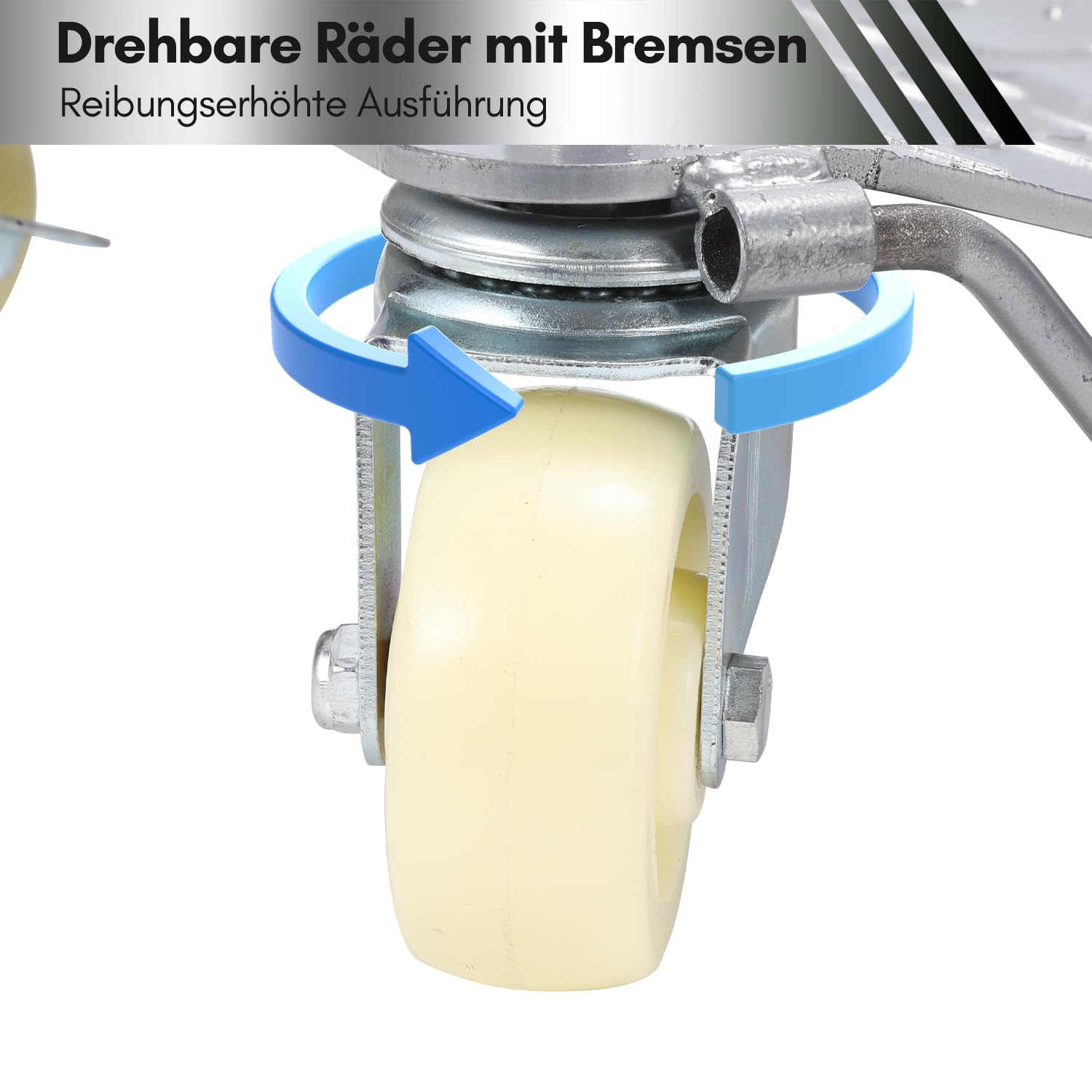 2 Stück Rangierhilfe, Rangierhilfe pkw bis 500kg pro Plattform, Mobile Reifenplattform 41x30x13cm mit 360° drehbare Rollen, Geeignet für Autos, Motorräder, Traktoren, Silber